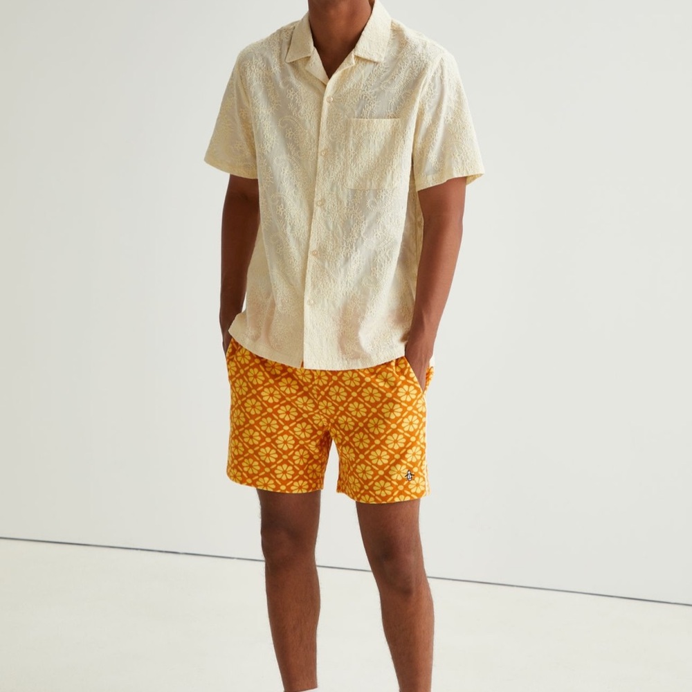 Original Penguin Orange and Yellow Patterned Shorts